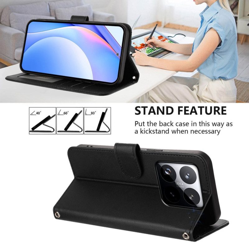 Lederhüllen Für Xiaomi 15t Schlichtes Design Mit Rfid-schutz