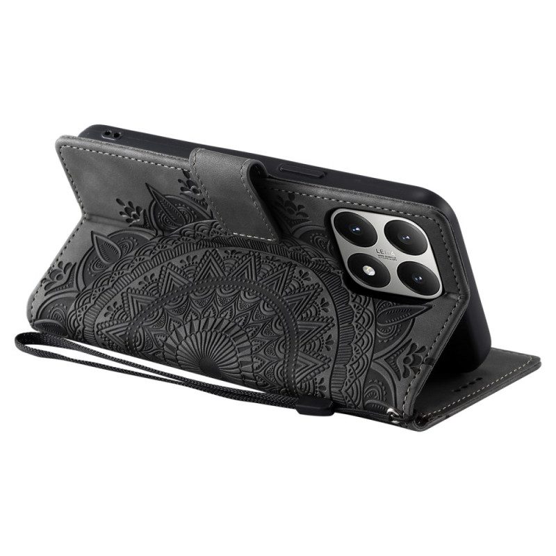 Lederhüllen Xiaomi 15t Geldbörse In Mandala-wildlederoptik