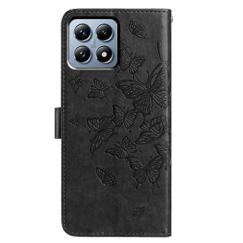 Lederhüllen Xiaomi 15t Grafik Schmetterling