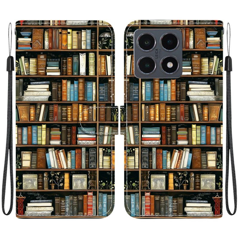 Lederhüllen Xiaomi 15t Handyhülle Bücherregal