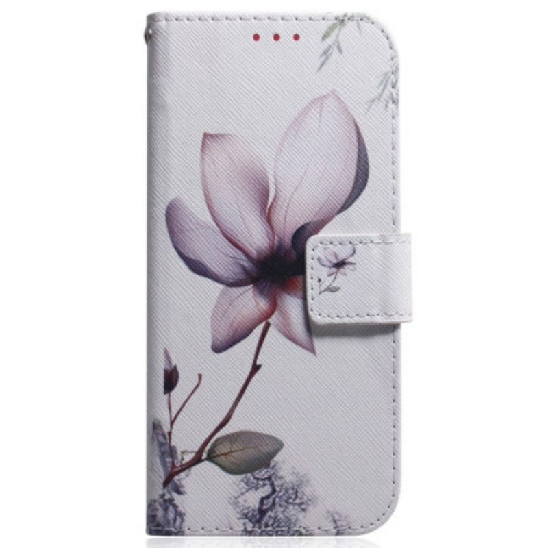 Lederhüllen Xiaomi 15t Handyhülle Rosa Blume