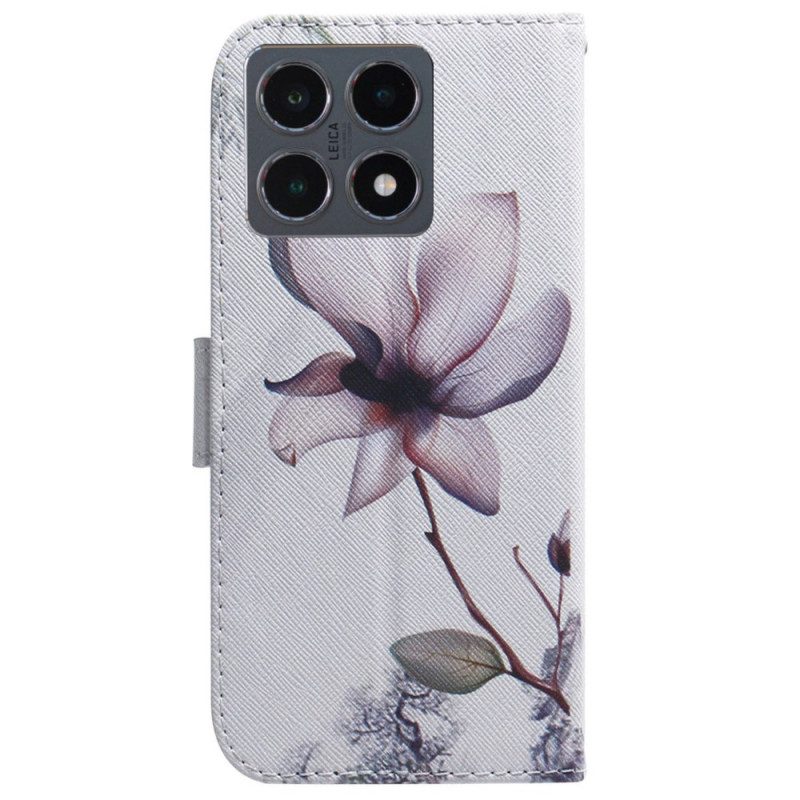 Lederhüllen Xiaomi 15t Handyhülle Rosa Blume