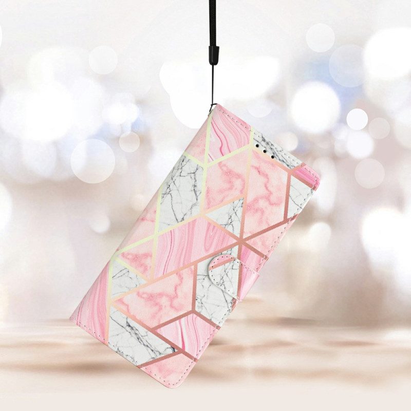 Lederhüllen Xiaomi 15t Handyhülle Rosa Marmor
