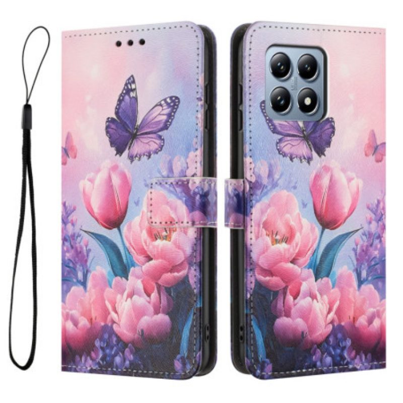 Lederhüllen Xiaomi 15t Rosa Tulpen