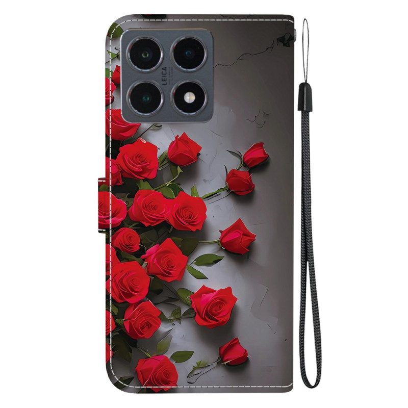 Lederhüllen Xiaomi 15t Rote Rosen