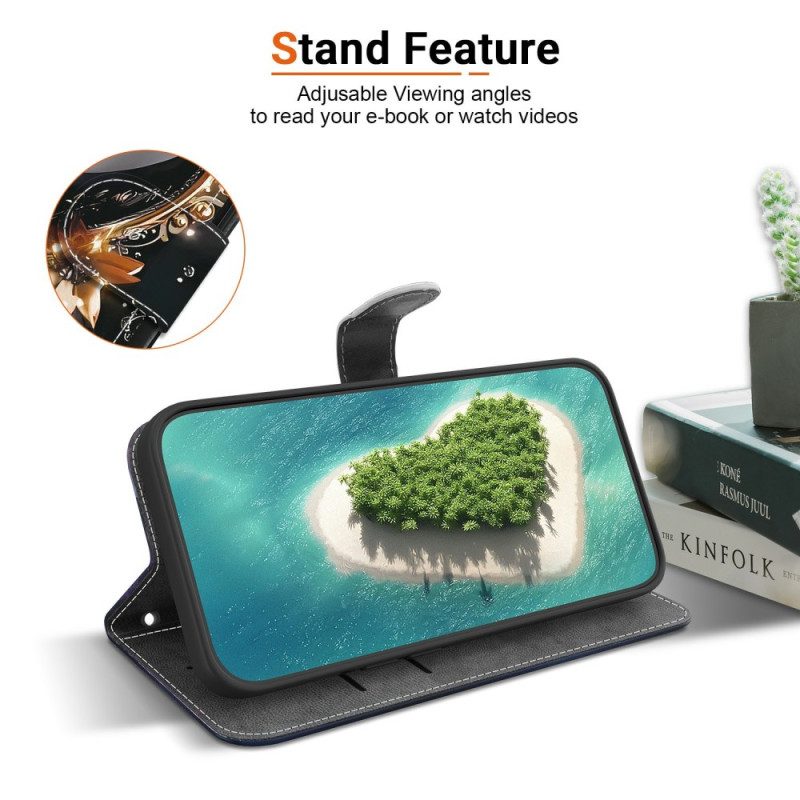 Lederhüllen Xiaomi 15t Schwarz-goldenes Herz