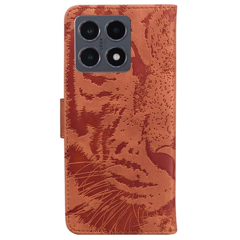 Lederhüllen Xiaomi 15t Tigermuster
