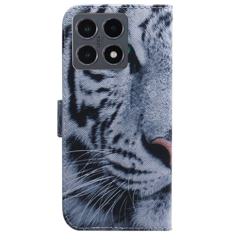 Lederhüllen Xiaomi 15t Weißer Tiger