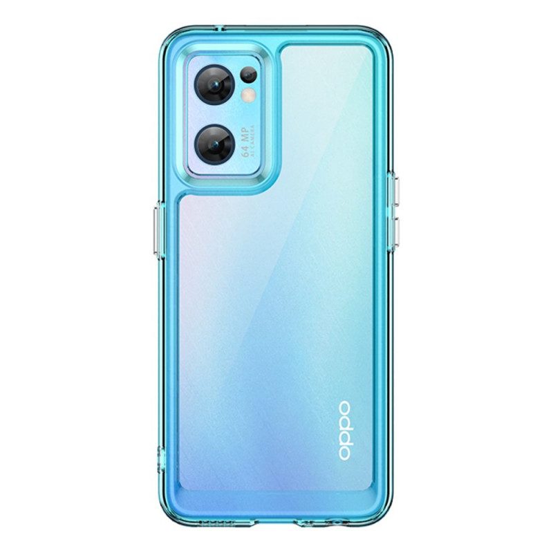 Hülle Für Oppo Find X5 Lite Hybride Transparente Farbige Kanten