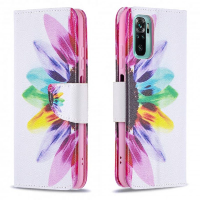 Lederhüllen Für Xiaomi Redmi Note 10 / 10S Aquarellblume