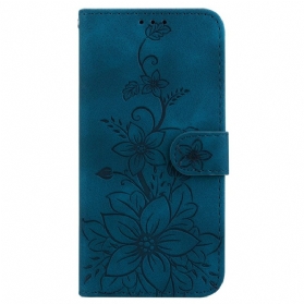 Lederhüllen Motorola Edge 50 Ultra Handyhülle Blumenriemen