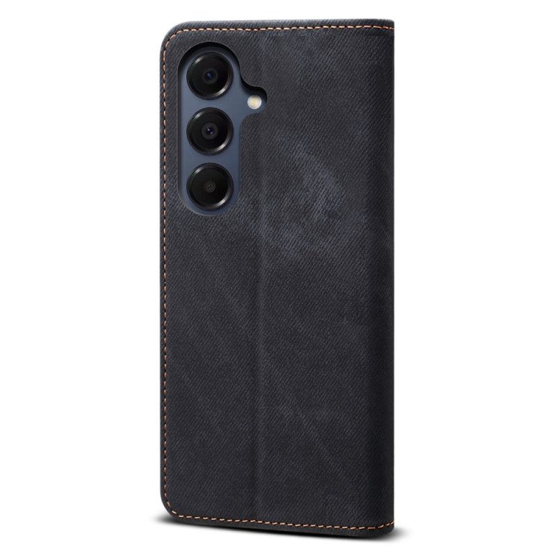 Flip Case Für Samsung Galaxy S25 Fe Denim-stoff