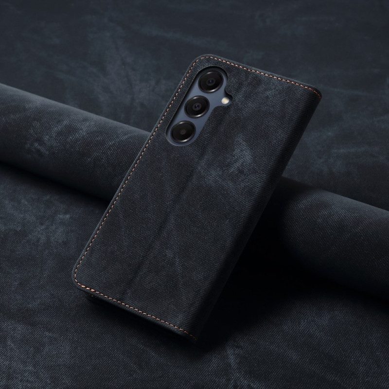 Flip Case Für Samsung Galaxy S25 Fe Denim-stoff