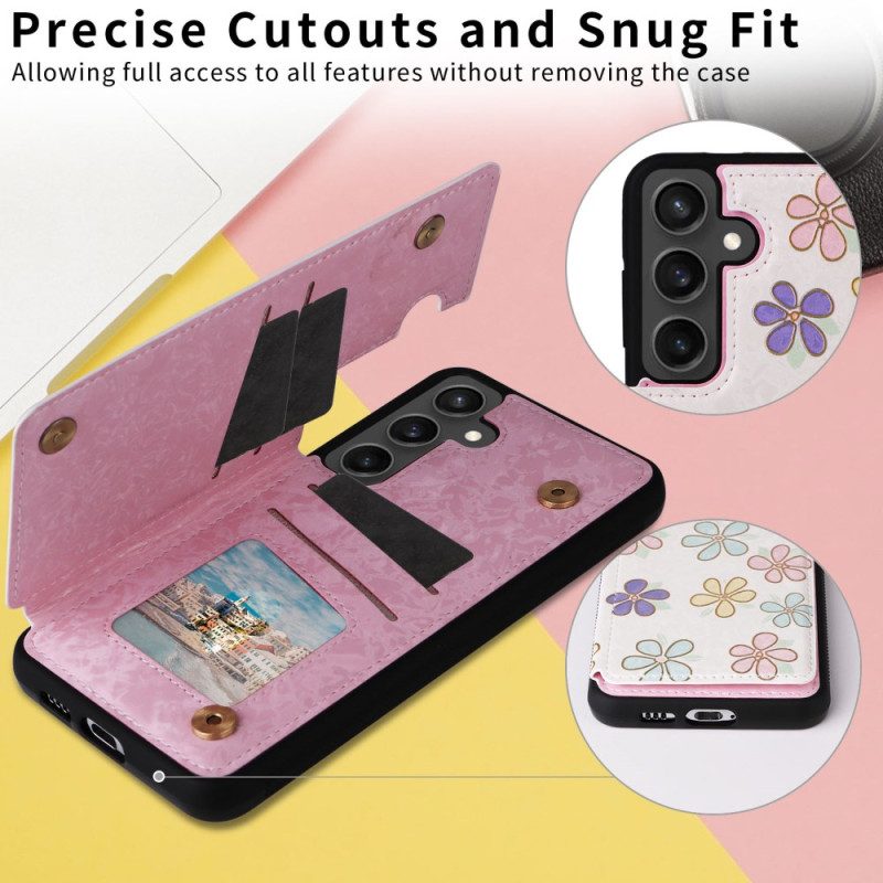 Hülle Für Samsung Galaxy S25 Fe Kartenhalter Mit Blumenmuster