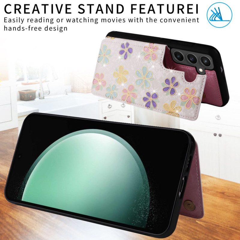 Hülle Für Samsung Galaxy S25 Fe Kartenhalter Mit Blumenmuster