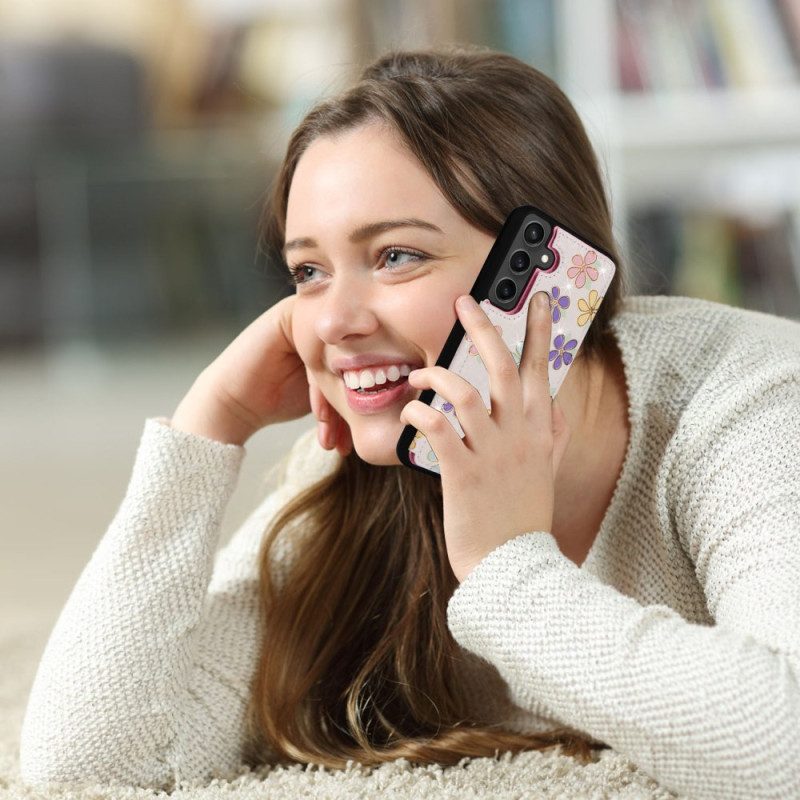 Hülle Für Samsung Galaxy S25 Fe Kartenhalter Mit Blumenmuster