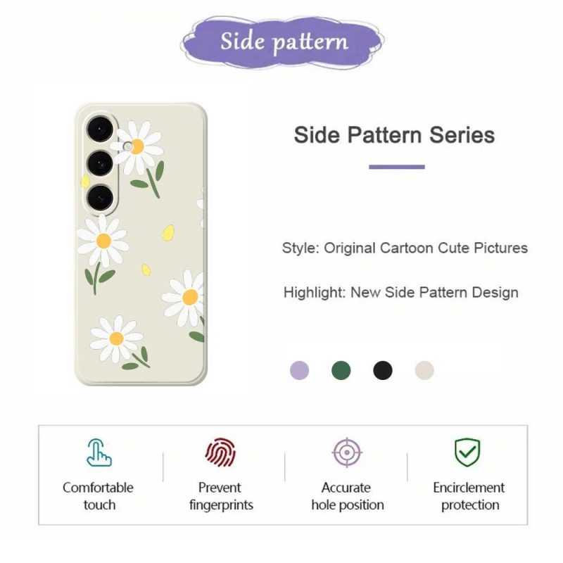 Hülle Für Samsung Galaxy S25 Fe Silikon Mit Gänseblümchenmuster