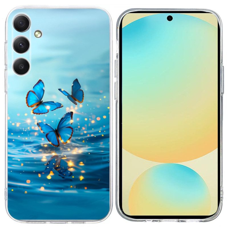Hülle Samsung Galaxy S25 Fe Handyhülle Blaue Schmetterlinge