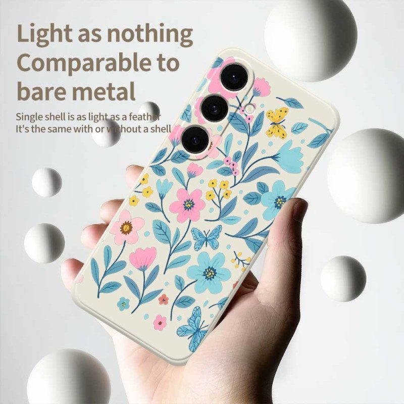 Hülle Samsung Galaxy S25 Fe Handyhülle Silikon Mit Blumenmuster