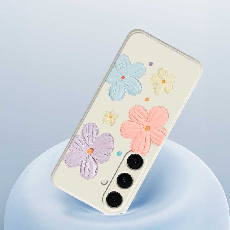 Hülle Samsung Galaxy S25 Fe Handyhülle Silikon Mit Pastellfarbener Blume