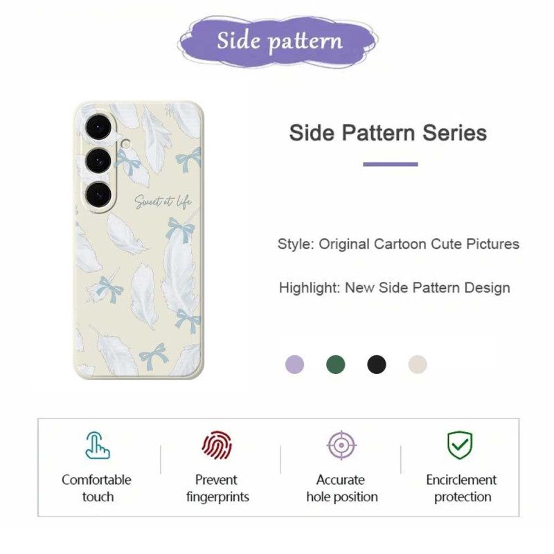 Hülle Samsung Galaxy S25 Fe Handyhülle Silikon Mit Weißer Feder