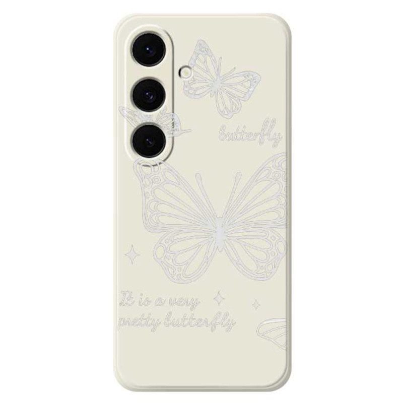Hülle Samsung Galaxy S25 Fe Silikon Mit Weißem Schmetterling