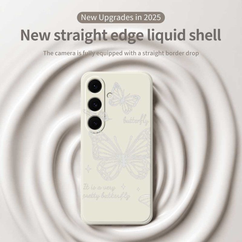 Hülle Samsung Galaxy S25 Fe Silikon Mit Weißem Schmetterling