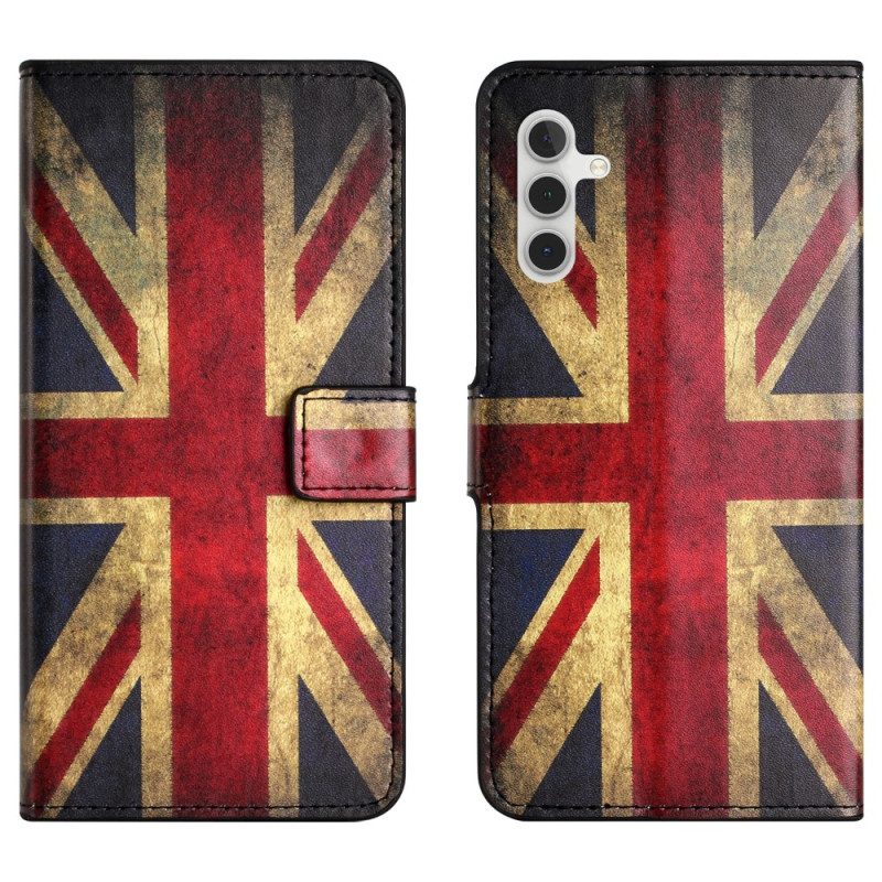Lederhüllen Für Samsung Galaxy S25 Fe Britische Flagge (vintage)