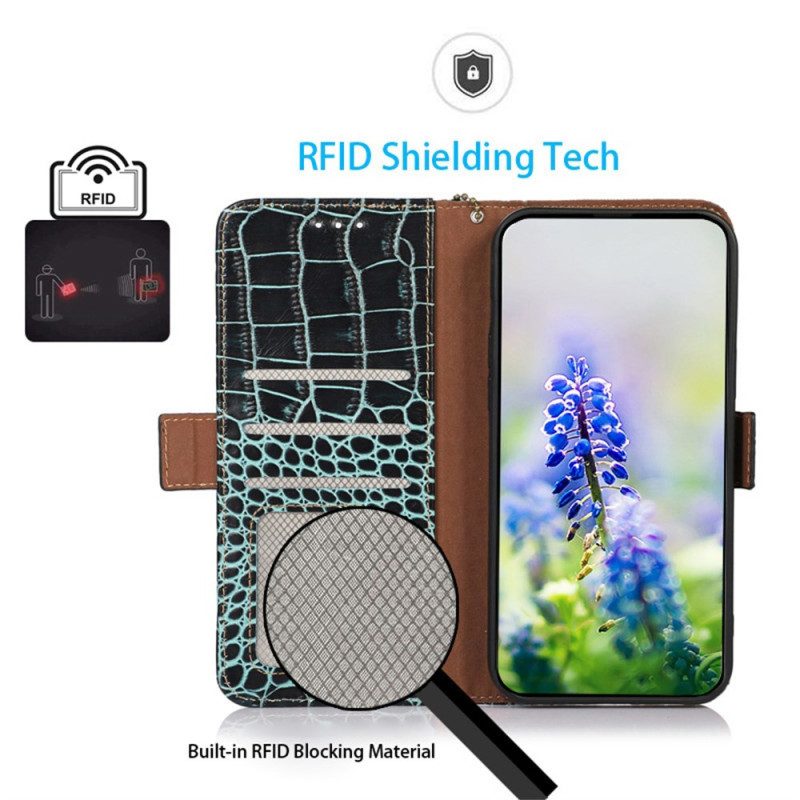 Lederhüllen Für Samsung Galaxy S25 Fe Krokodiloptik