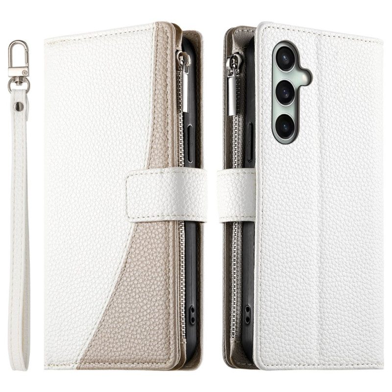 Lederhüllen Für Samsung Galaxy S25 Fe Ledergeldbörse Mit Reißverschluss Und Riemen