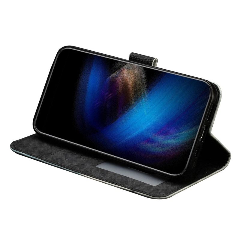 Lederhüllen Für Samsung Galaxy S25 Fe Leopardenkopf Mit Umhängeband