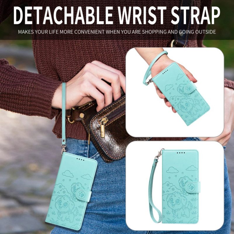 Lederhüllen Für Samsung Galaxy S25 Fe Rfid-schutz Und Hundemotiv