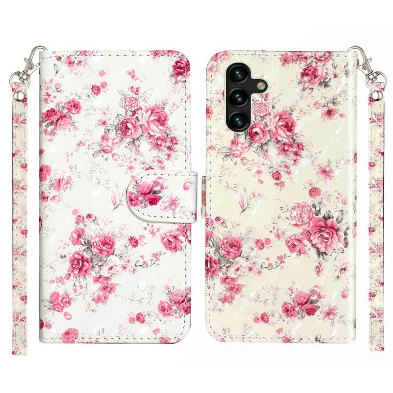 Lederhüllen Für Samsung Galaxy S25 Fe Rosen Mit Umhängeband