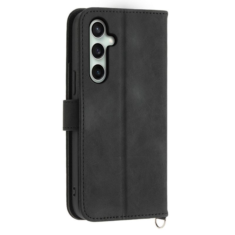 Lederhüllen Für Samsung Galaxy S25 Fe Spitzenmuster Mit Riemen Und Schulterriemen