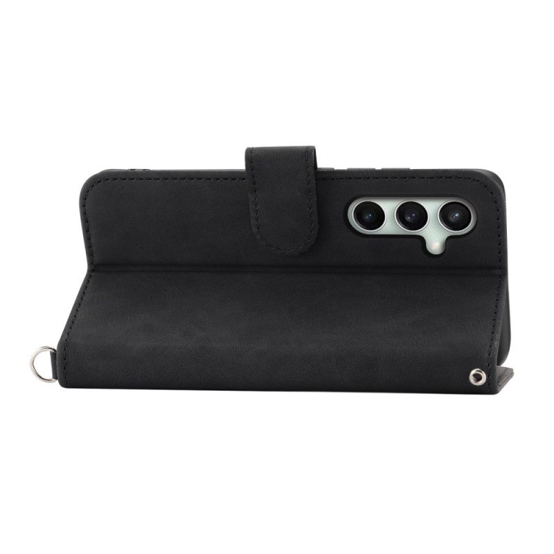 Lederhüllen Für Samsung Galaxy S25 Fe Spitzenmuster Mit Riemen Und Schulterriemen