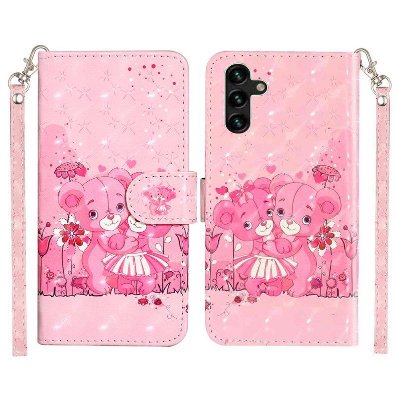 Lederhüllen Samsung Galaxy S25 Fe Bärenjunge Mit Umhängeband