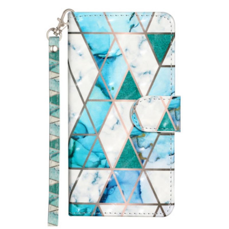 Lederhüllen Samsung Galaxy S25 Fe Blaue Murmel Mit Umhängeband