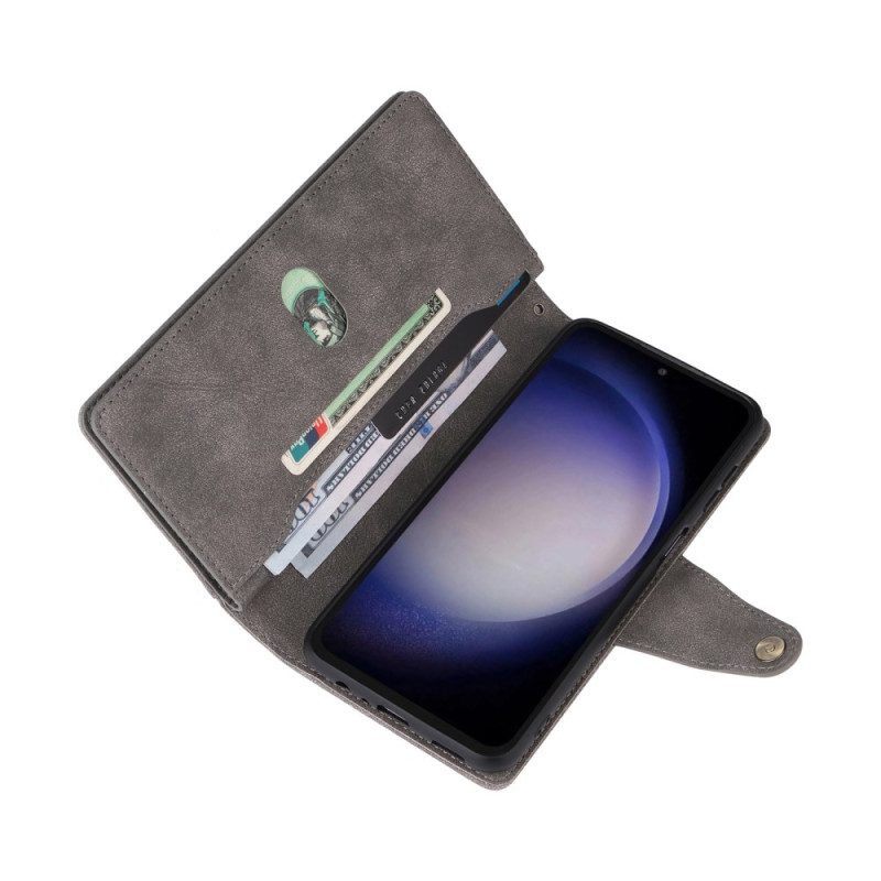 Lederhüllen Samsung Galaxy S25 Fe Geldbörse Mit Reißverschluss