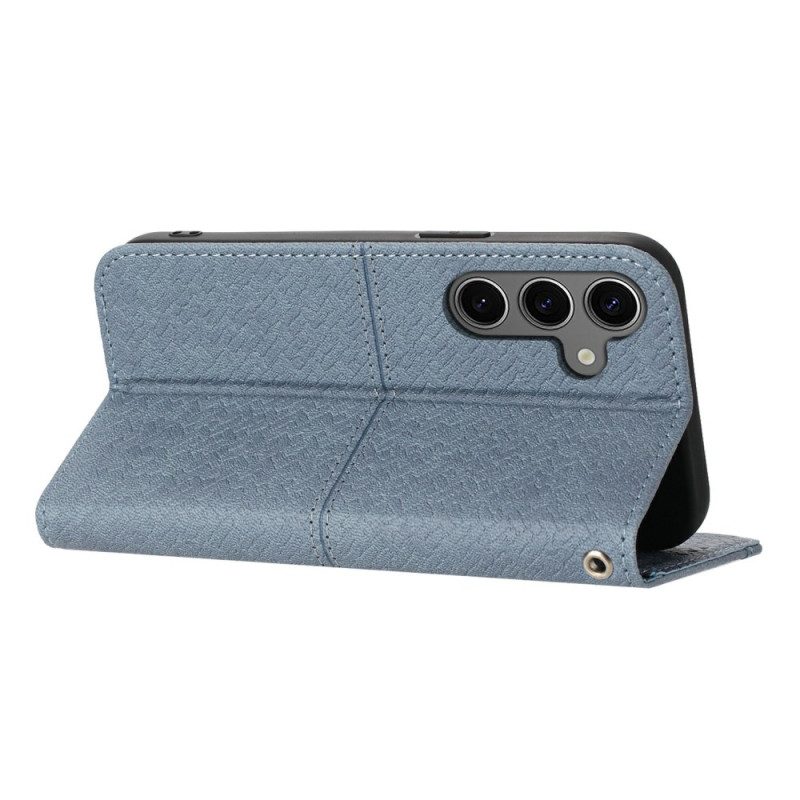 Lederhüllen Samsung Galaxy S25 Fe Gewebte Struktur Und Trageband