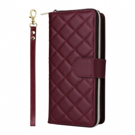 Lederhüllen Samsung Galaxy S25 Fe Handyhülle Gesteppt Mit Riemen Und Schulterriemen