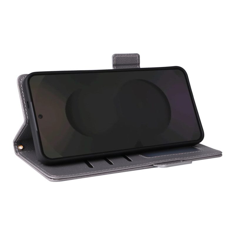 Lederhüllen Samsung Galaxy S25 Fe Handyhülle Klassische Geldbörse Mit Riemen