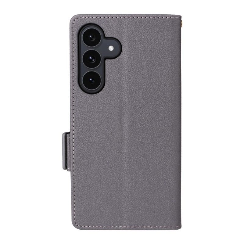 Lederhüllen Samsung Galaxy S25 Fe Handyhülle Klassische Geldbörse Mit Riemen