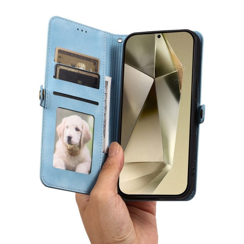 Lederhüllen Samsung Galaxy S25 Fe Handyhülle Mandala-wildleder-effekt