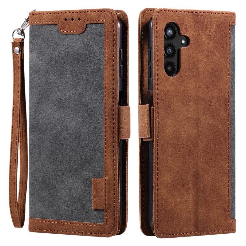 Lederhüllen Samsung Galaxy S25 Fe Handyhülle Rfid-geldbörse Mit Riemen