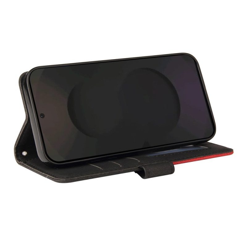 Lederhüllen Samsung Galaxy S25 Fe Handyhülle Zweifarbige Wellenstruktur