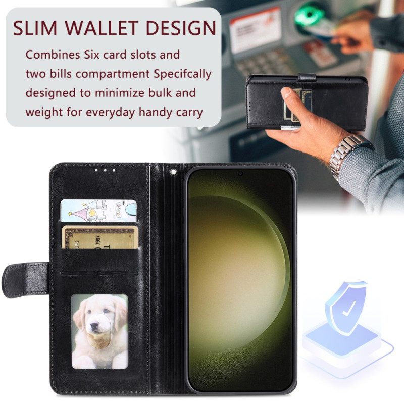 Lederhüllen Samsung Galaxy S25 Fe Kartenhalter Und Riemen