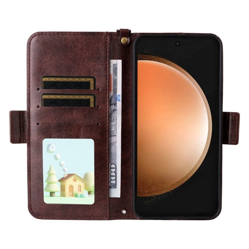 Lederhüllen Samsung Galaxy S25 Fe Multifunktionale Geldbörse