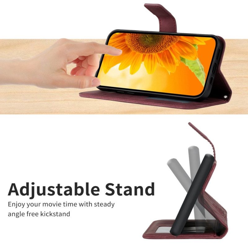 Lederhüllen Samsung Galaxy S25 Fe Schulterriemen Mit Sonnenblumenmuster