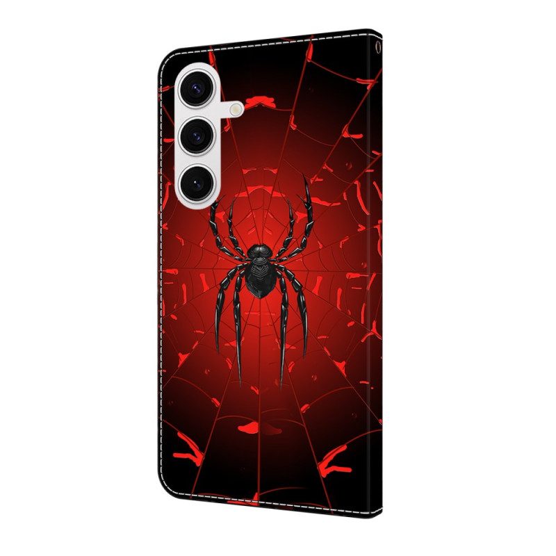 Lederhüllen Samsung Galaxy S25 Fe Schwarze Spinne