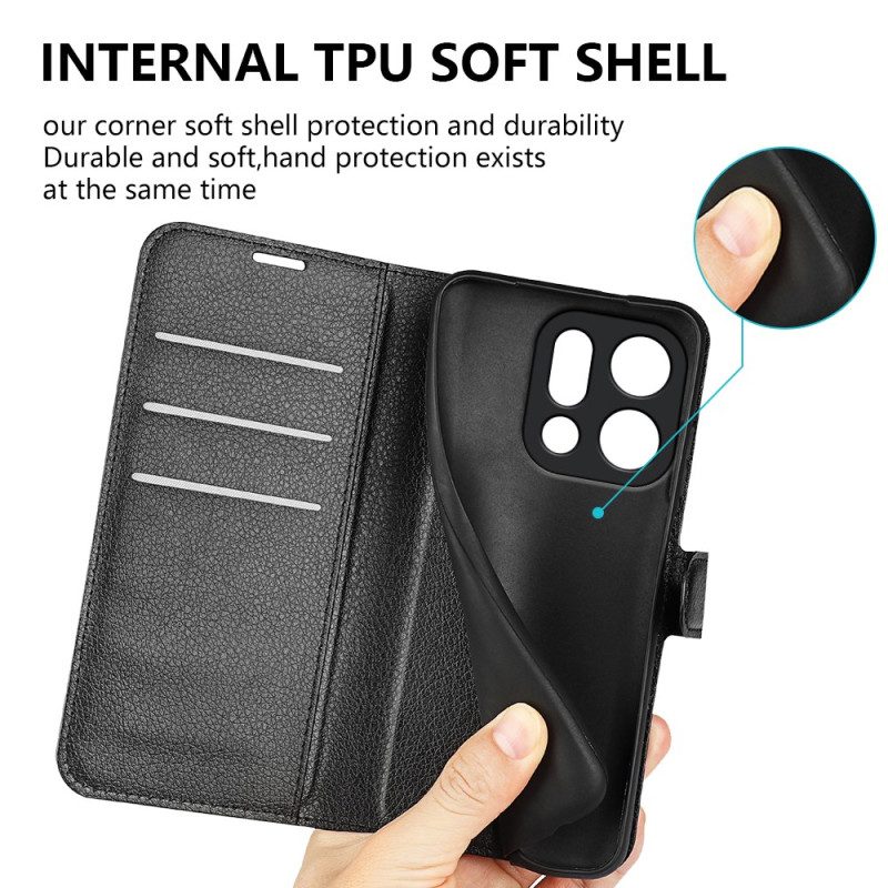 Lederhüllen Oppo Find X9 5g Handyhülle Litschi-kunstleder